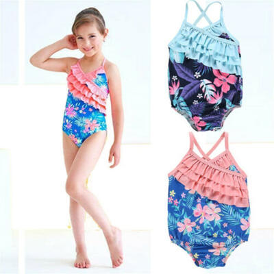 

Toddler Baby Girl Swimwear Floral One-piece Beach Bathing Suit Swimming Costumes