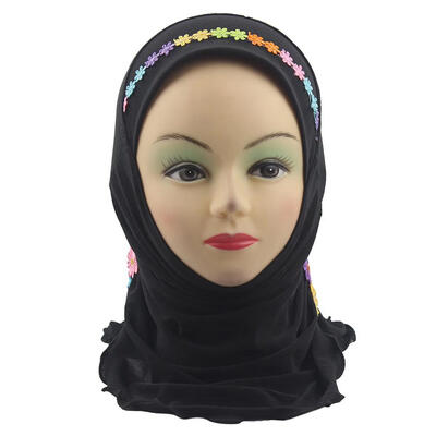 

Kids Girls Muslim Headscarf Crystal Linen Soft Children Wrap Cap Scarves