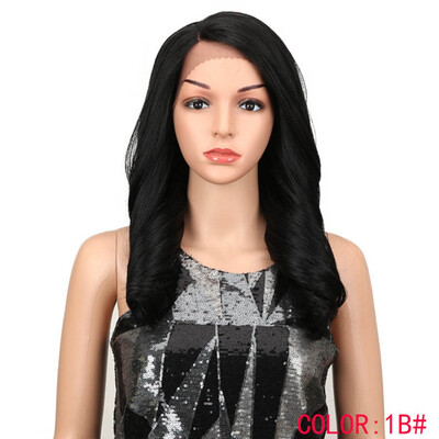 

Noble 20"Inch High Temperature Fiber Hair Omber Gold Wavy Hair Long Loose Wavy Wigs Red Synthetic Lace Front Wig For Black Women
