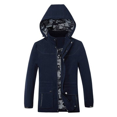 

Gobestart Mens Autumn Winter Casual Hooded Pure Color Jacket Button Outwear Coat Tops