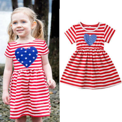 

UK Infant Kids Baby Girl Dress A-line Party Dress Short Sleeve Dress Clothes