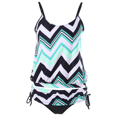 

Spaghetti Strap Zig Zag Tankini Set