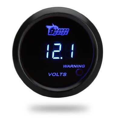 

Digital Voltage Meter Gauge for Auto Car 52mm 2in LCD 015V Warning Light Black