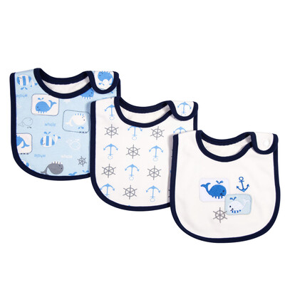 

3 Pack Baby Bibs 100 Organic Cotton Drooling Teething Feeding Bib Soft Super Absorbent With Snap Button For 0-36 Months Girls Boy