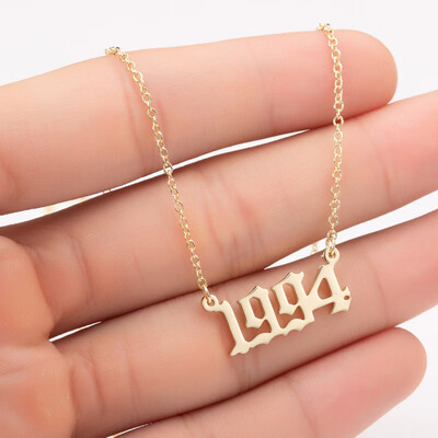 

Sale Custom Jewelry Special Date Year Number Necklace for Women from 1980 to 2002 Personalized Collares Necklaces