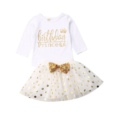 

Newborn Toddler Baby Girl Birthday Clothes Tops RomperBow Tutu Dress Outfit Set