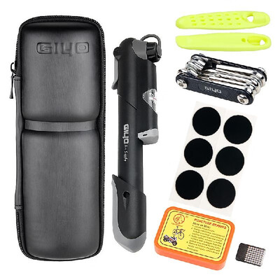 

Bike Repair Kit Portable Bicycle Repairing Tools Kit Box Tire Fixing Kit Bag with Tire Pump Multifunctional Tools Tire Tube Patche