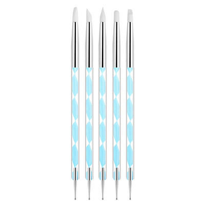 

Toponeto Nail Set Pen 5Pcs Spiral Silicone Pen Point Drill Pen Double Head Nail Pen