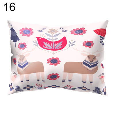 

Mushroom Leaf Deer Cow Pillow Case Cushion Cover Sofa Bed Car Cafe Office Decor