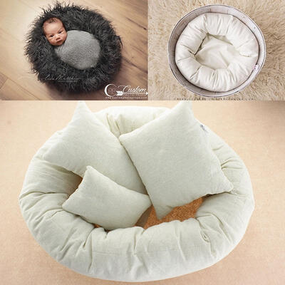 

Hot 4Pcs Newborn Baby Girls Boys Infant Soft Cotton Pillow Photography Photo Prop