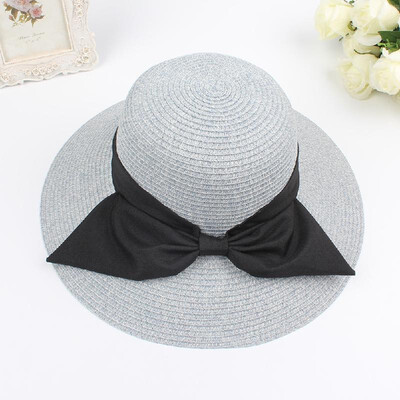 

Fashion Women Sun Hat Big Bow Wide Brim Foldable Straw Hat Summer Beach Sun Protection Hat Cap