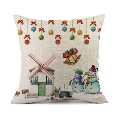 

Tailored Merry Christmas Pillow Cases Cotton Linen Sofa Cushion Cover Home Decor
