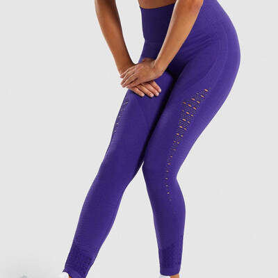 

Tailored Ladies Hollow High Waist Tight Hip And Seamless YogaTrousers Pants