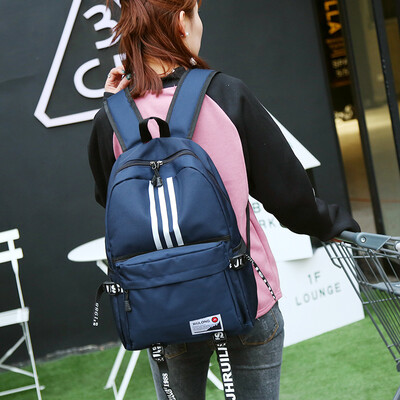 

Double shoulder bag Mens Korean version College Wind 2018 Rain proof Oxford knapsack Street pats High School Boys backpack