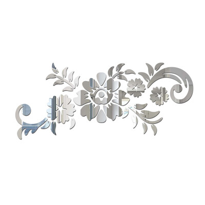 

Waterproof Acrylic Flower Mirror Wall Sticker Home Room Decor Art Mural Decal