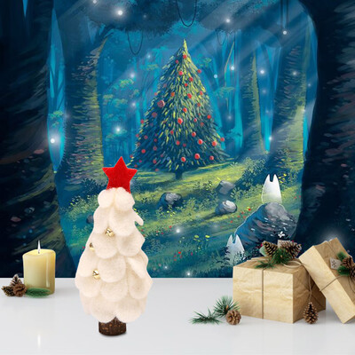 

Siaonvr Mini Trees with Snowmen Reindee with Wood Base Bottle Ornaments Decoration