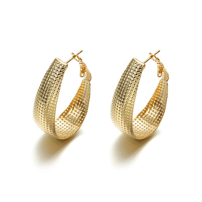 

Brand New Design Fashion Charm Hoop Earrings Geometric Round Shiny big earring jewelry women