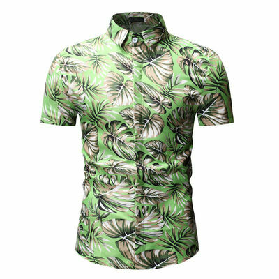 

Men Hawaiian Shirt Beach Shirt Flower Party Summer Holiday Tops Short Sleeve