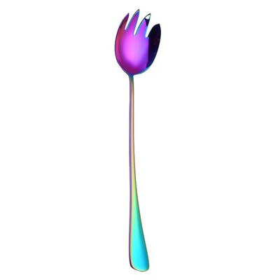 

Toponeto Colorful Spoon Handle Spoons Flatware Ice Cream Drinking Tools Kitchen Gadget A