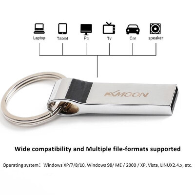 

KKMOON CW10058 Flash Memory Stick Pen Drive Zinc Alloy USB Flash Drive 64GB32GB Capacity USB 20 with Portable Key Ring