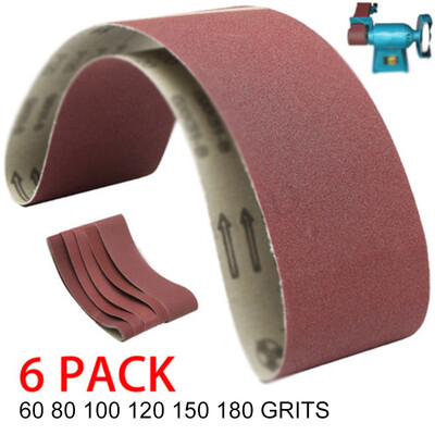 

915100m 6Pcs Sanding Belts 6080100120150180 Grit Sander File Polishing
