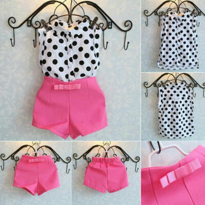 

Toddler Kids Baby Girls Outfits Clothes T-shirt TopsPantsShortsSkirt 2PCS Set