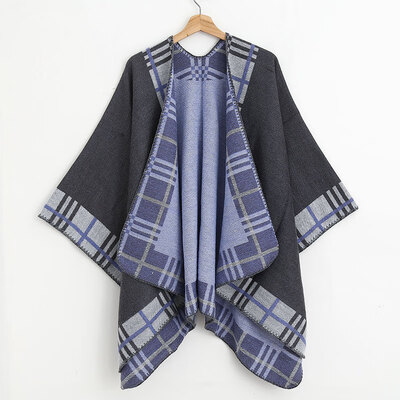 

Female seaside tourism autumn&winter new frame plaid scarf summer air-conditioned room cloak dual-use wild shawl cloak