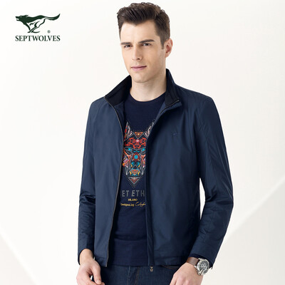 

Seven wolves jacket mens fashion stand collar jacket mens 101 Navy 17050AL