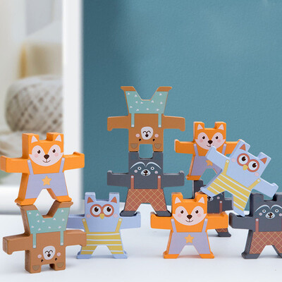 

YIWULAWooden Toys Bear Balanced Building Blocks Wooden Toys Educational Toy Early Kids