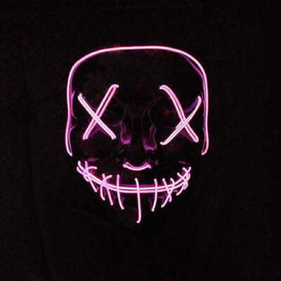 

Led Mask Halloween Party Masque Masquerade Masks Neon Maske Light Glow In The Dark Mascara Horror Maska Glowing Masker Purge