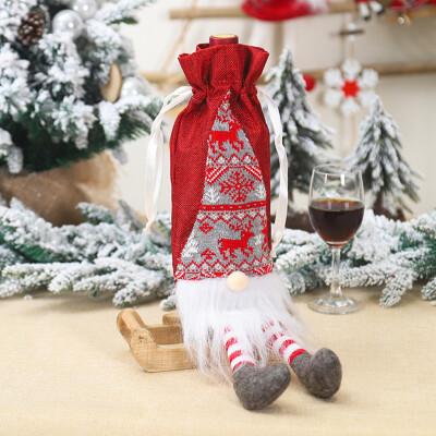 

Toponeto Merry Christmas Santa Wine Bottle Bag Cover Xmas Festival Party Table Decor Gift