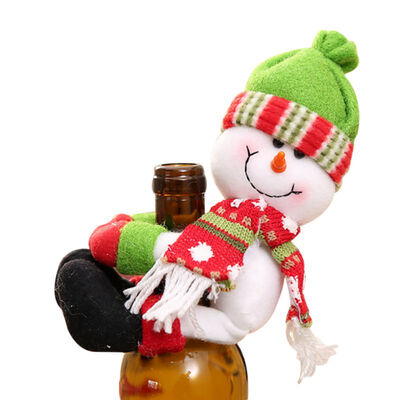 

New Hot Christmas Home Decorations Santa Snowman Elk Wine Bottle Set Christmas Wine Bottle Set Decorative Party Supplies Cloth