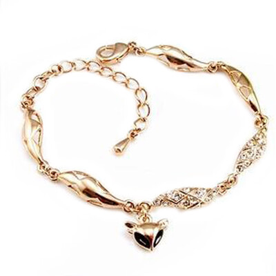 

Pretty Golden Rhinestone Hollow Bracelet Women Jewelry
