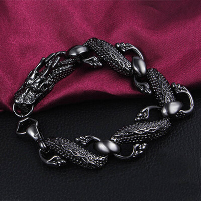 

Black Dragon Bracelets Women Men Vintage Party Jewelry Alloy Metal Bracelets Bangles Gift