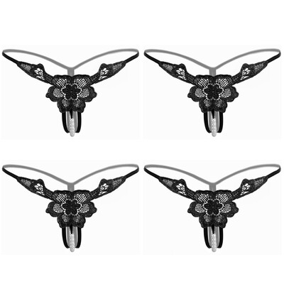 

Toponeto 4PC Women Thong Bragas Sexy Panties Thong Lace Word Pants Briefs Underwear