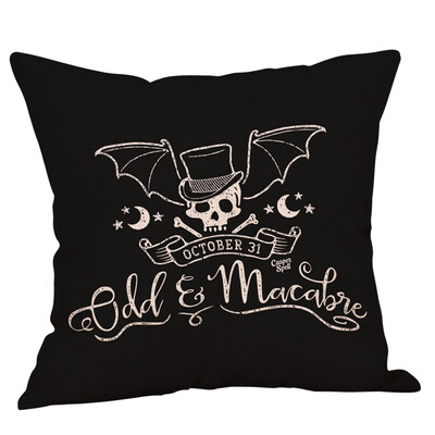 

Toponeto Happy Halloween Pillow Cases Linen Sofa Cushion Cover Home Decor