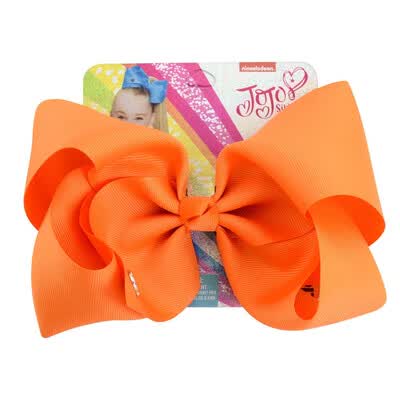 

Solid color large bow fabric ribbed polyester bow hairpin girl hair accessories