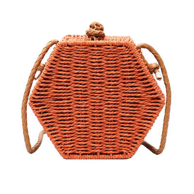 

Tailored Womens Fashion Retro Woven Shoulder Bag Solid Color Handbag Woven Bag Beach Bag
