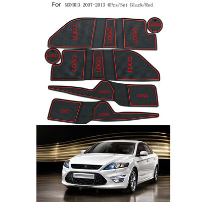 

6pcs Replacement for Ford Mondeo 2007-2013 Non-slip Door Groove Mat Gate Slot Pad Cup Cushion Accessory Cover