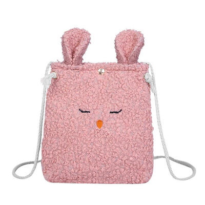 

Lambs Wool Cute Rabbit Ears Messenger Bag Women Crossbdoy Shoulder Handbags