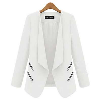

Zipper Open Front Cardigan Femininas Jackets Ruffled Long Sleeve Jacket Coat