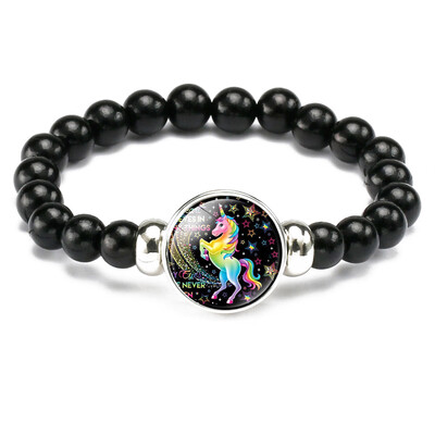 

Colorful Unicorn Bracelet Little Girl Animal Bracelets Teens Kids Pendant Beaded Bracelet Girl Party Favor Pretend Play Bracelet