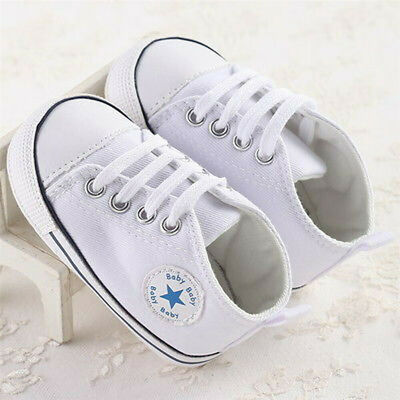 

Newly Toddler Kids Canvas Sneakers Baby Boy Girl Soft Sole Crib Non-slip Shoes