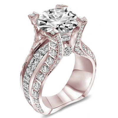

Noble Fashion Women Rose Gold White Sapphire Wedding Jewelry Ring