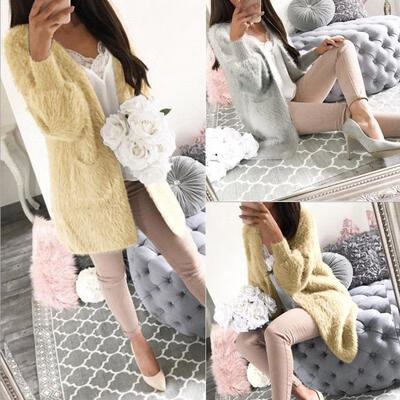 

Lady Cardigan Loose Sweater Long Sleeve Knitted Cardigan Outwear Jacket Coat