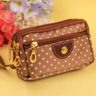 

Fashion Women Round Dot Zipper Handbag Clutches Coin Phone Key Bag Pouch Purse