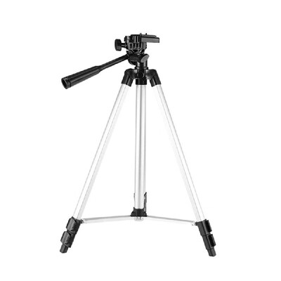 

JF-3110 45-130cm Aluminum Alloy Tripod Portable Lightweight Travel 3-sections Stand wPhone Holder 14" Screw Hole for Projector