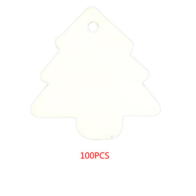 

100pcs Solid Color Label Kraft Paper Blank Hang Tags Christmas Tree Party Favor Notes Gift Card