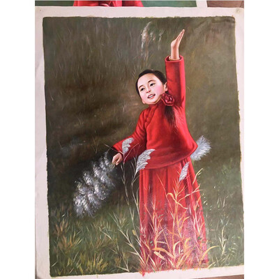 

Ou Ji Oil Painting beautiful little girl 18107