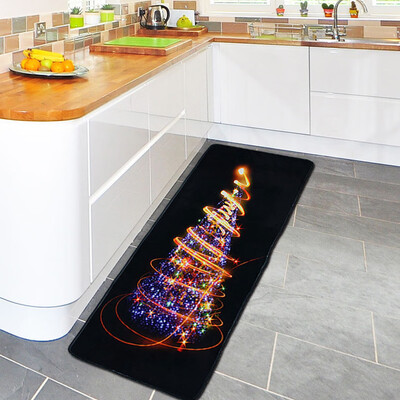 

Gobestart Christmas Printed Carpet Mats Household Bathroom Mat Absorbent Mat